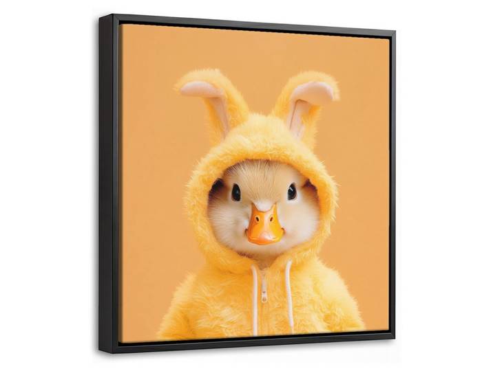 LEINWAND Bilder mit Rahmen - Osterhase - Kostüm - Ente - 20x20