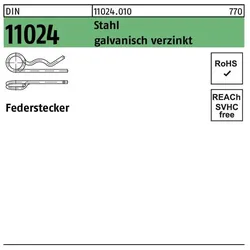 Zubehör Maschine, Federstecker DIN 11024 8 / 45,1-56 Stahl galvanisch verzinkt