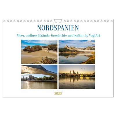 Nordspanien, Meer, endlose Strände, Geschichte und Kultur by VogtArt (Wandkalender 2026 DIN A4 quer), CALVENDO Monatskalender