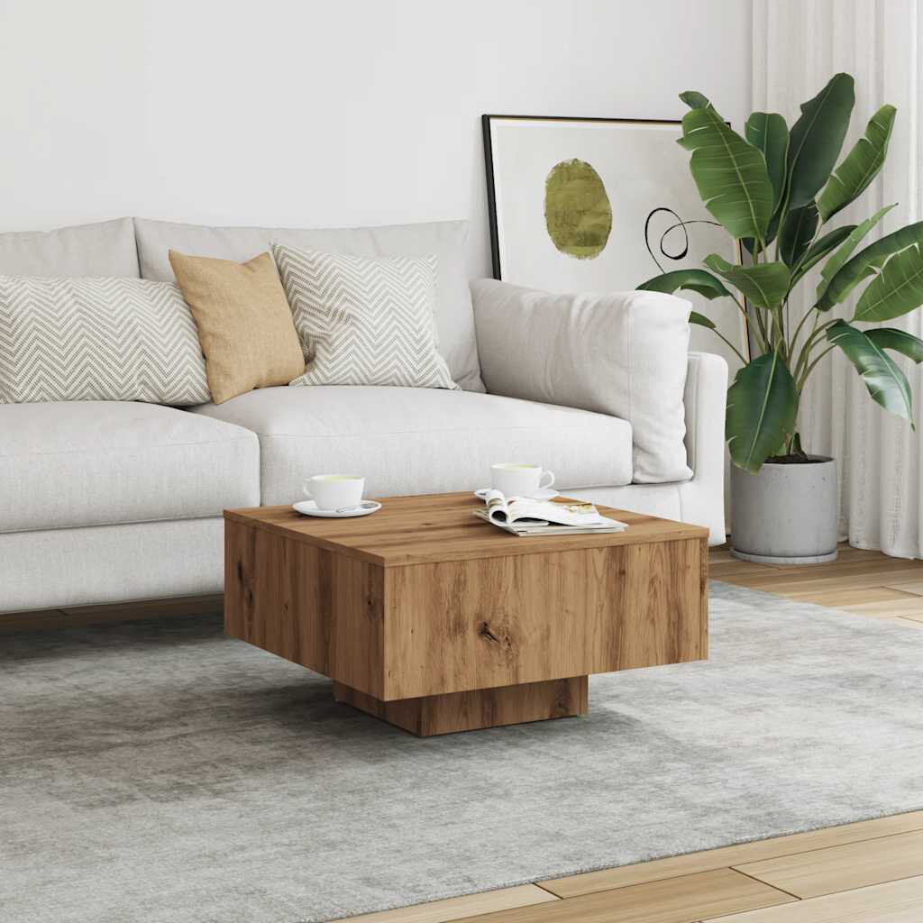 Ivy Bronx Etana Pedestal Coffee Table Artisan Oak 31.5cm H X 60cm W X 60cm D