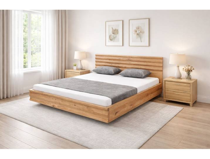 Massivholzbett WAVE II Erle 140x200