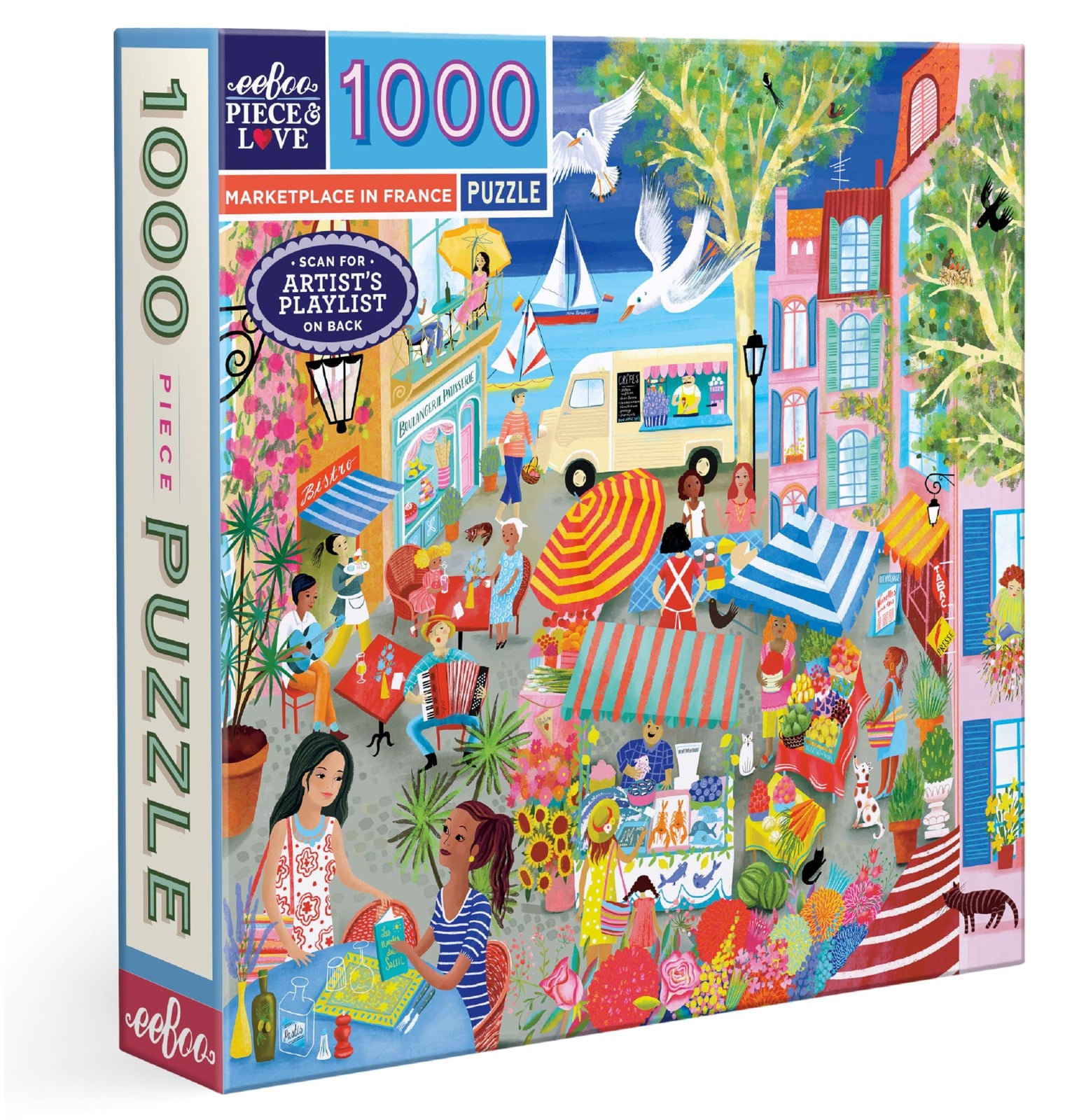 eeBoo 1000-delige puzzel Markt in Frankrijk van gerecycled karton