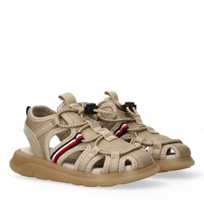 Sandale TOMMY HILFIGER, Mädchen, Gr. 28, Polyester, beige, Synthetik, Textil, Schuhe Sandale, Trekking Schuh, Sommerschuh mit praktischem Schnellverschluss