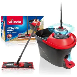 Vileda Ultramax Turbo 2in1, Reinigungsutensil, Rot, Schwarz, Weiss