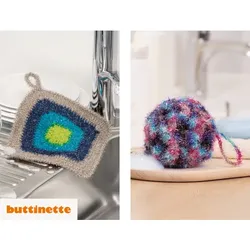 Häkelanleitung – Spülschwamm & Duschschwamm aus Woll Butt Brush