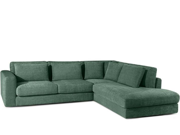 KONSIMO® Ecksofa VERUS edle Verarbeitung und Komfort, luxuriös, Premiumqualität aus EU, Maße: 297x84x116/248 cm, Kissen regulieren die Tiefe und stützen die Lendenwirbelsäule, Traditionelles Design und Komfort, handgefertigt, Chenille-Stoff