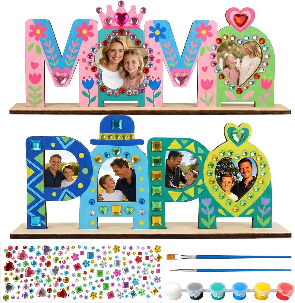 Houten Fotolijst met Letters - Doe-het-zelf Knutselset voor Vaderdag of Moederdag
