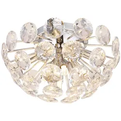 Deckenleuchte Deckenlampe Esszimmerleuchte Kristall 10-flammig Klar D 39 cm