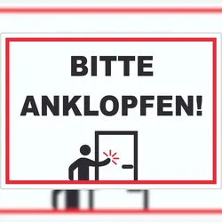 HB-Druck Aufkleber Bitte anklopfen A3 (297x420mm)