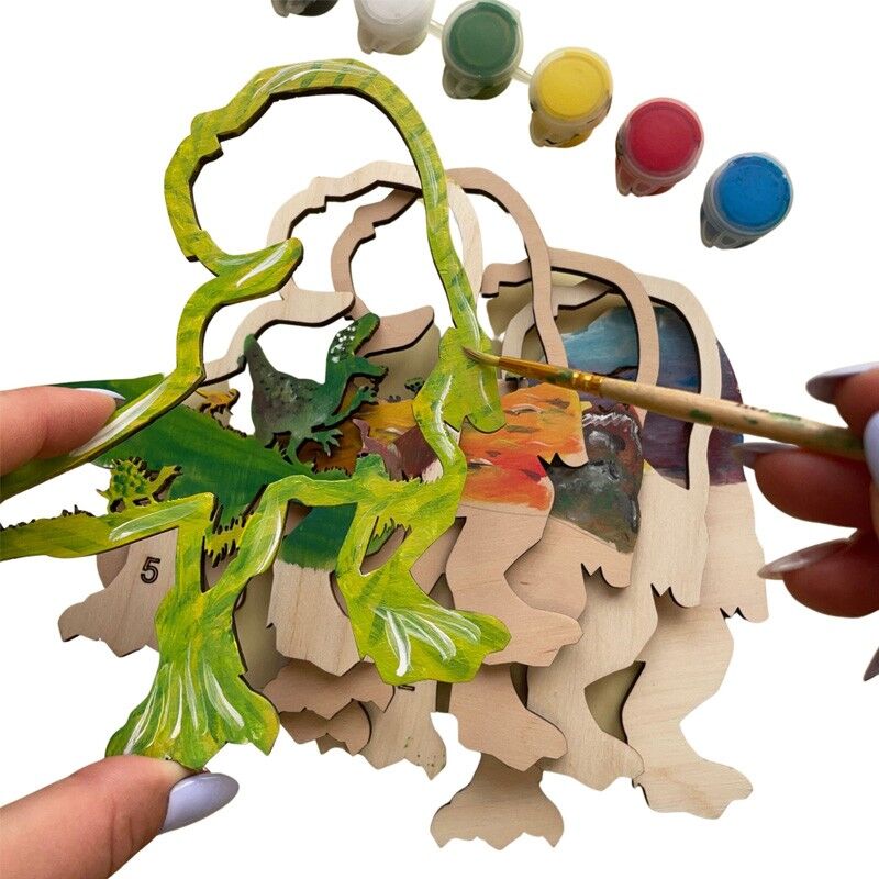 Creatif Puzzle Kit en bois à peindre T-rex - Creatif Wood