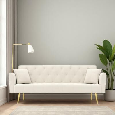 ZWYO HOSIMU 72'' Velvet Convertible Foldable Sleeper Sofa with Tufted Back and 3 Adjustable Postures