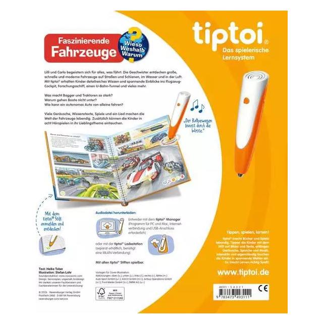 Ravensburger tiptoi Wieso? Weshalb? Warum? - Faszinierende Fahrzeuge (Deutsch, 4 - 7 Jahre) (49311)