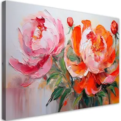 WANDBILD pfingstrosen rosa orange blumen