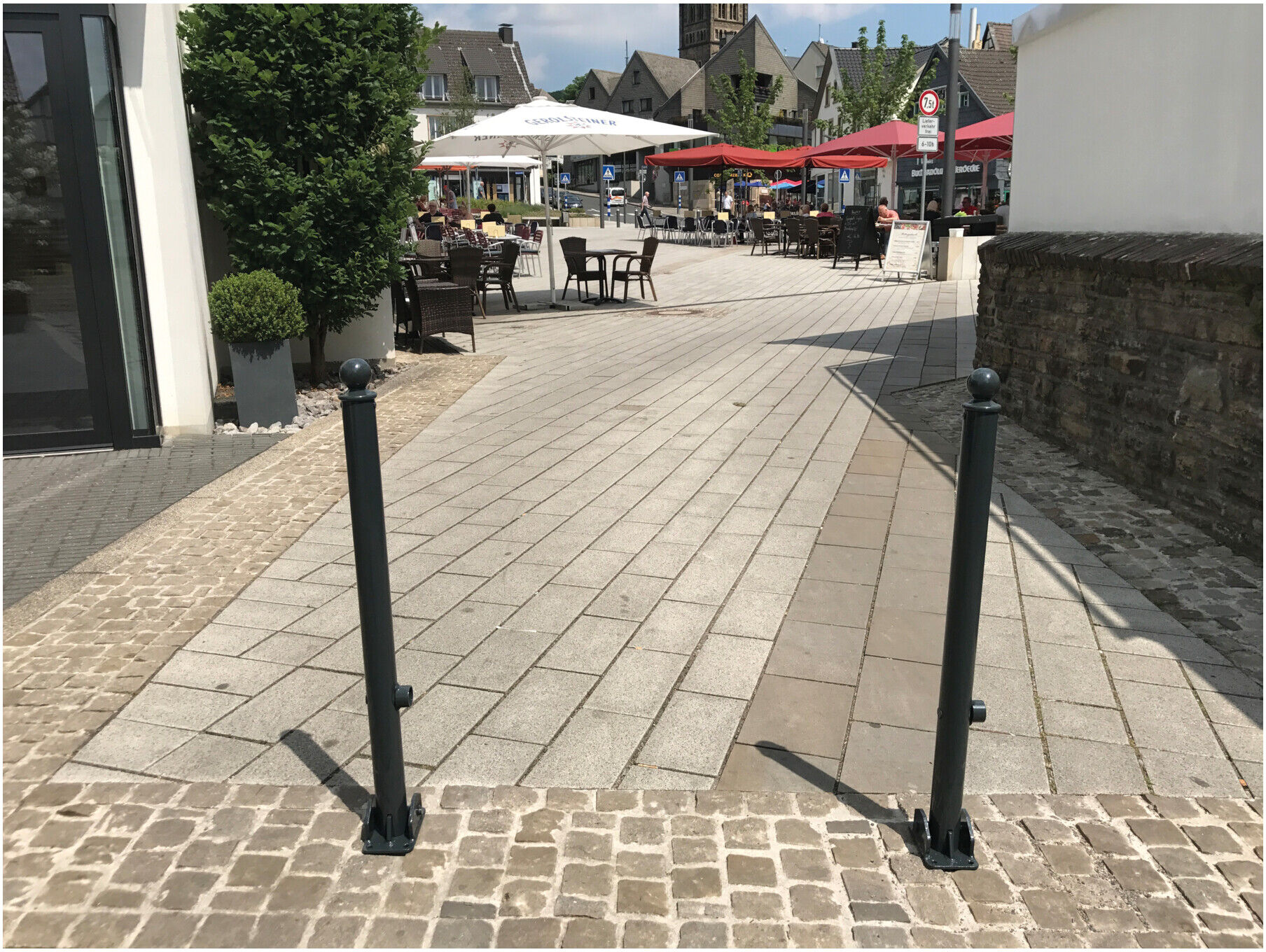 Schake Absperrstilpfosten Typ 466PB, ortsfest, Ø 60mm + Kugelkopf, beschichtet,)