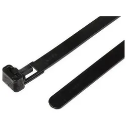 RS PRO, Cable Tie 250x7.6 Black releasable (250 mm, 100 Stk.)
