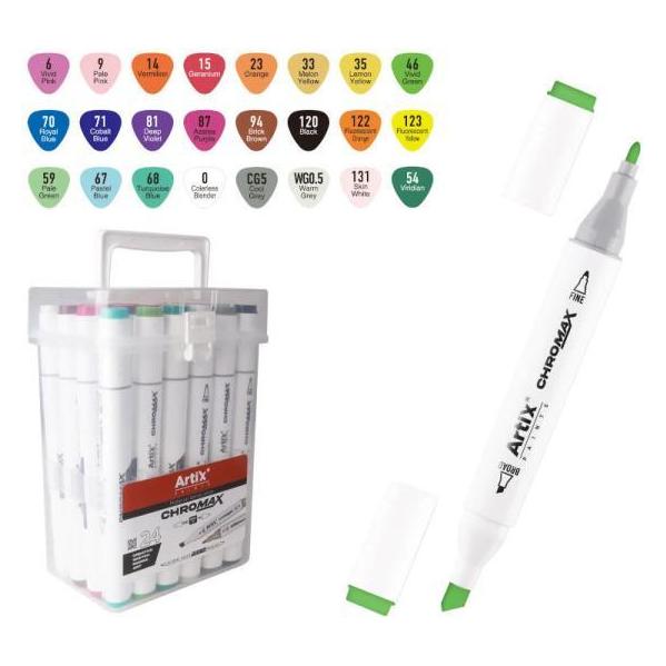 Main paper Doppelseitige Alkoholmarker ARTIX 24 Farben MP (24x) (PP927-24)