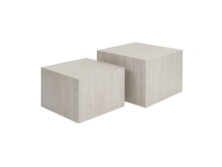 Tables basses gigognes design effet travertin (lot de 2) CALLA