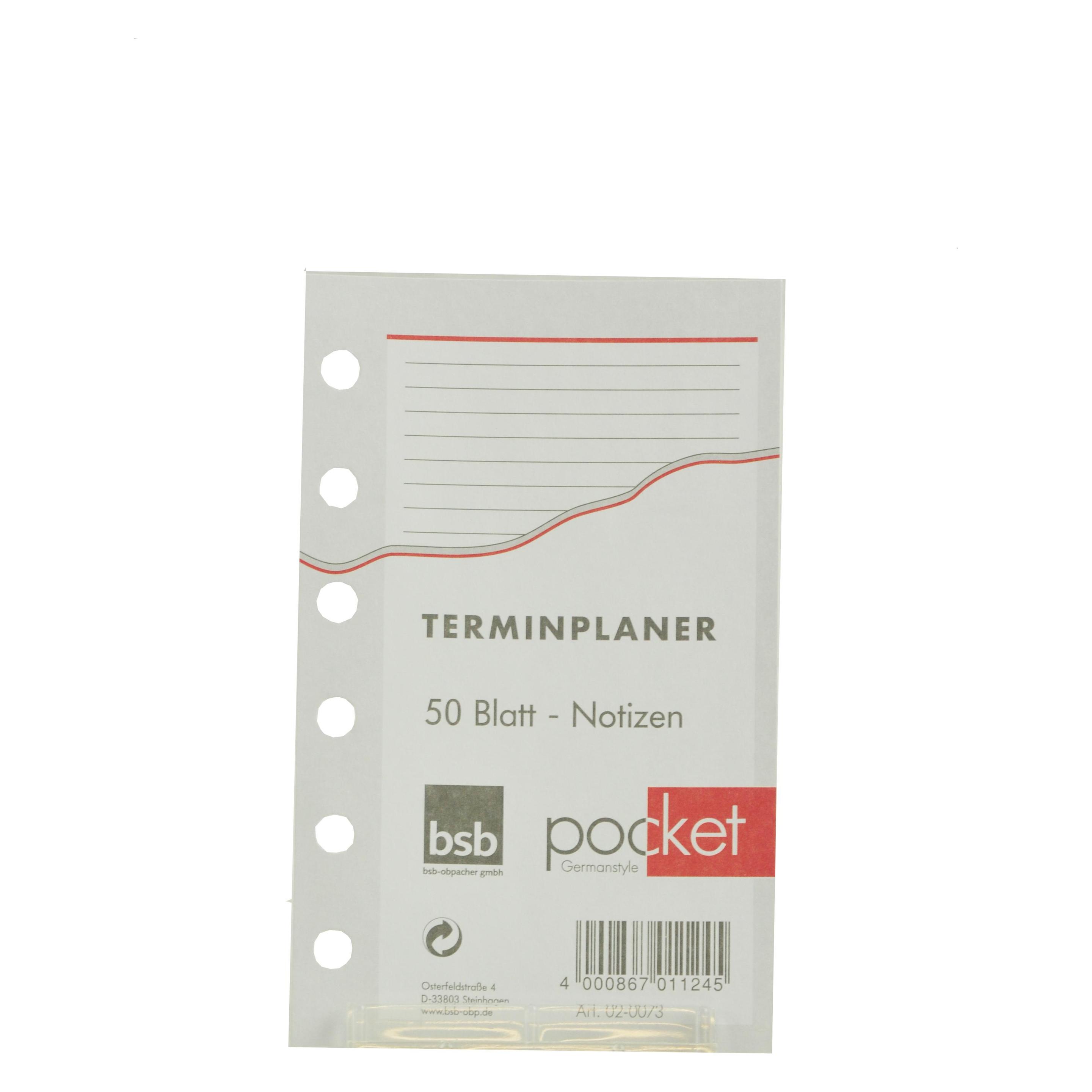 BSB-Obpacher Einlagen für Timer ca. A7 liniert 50 Blatt (A7) (02-0073)