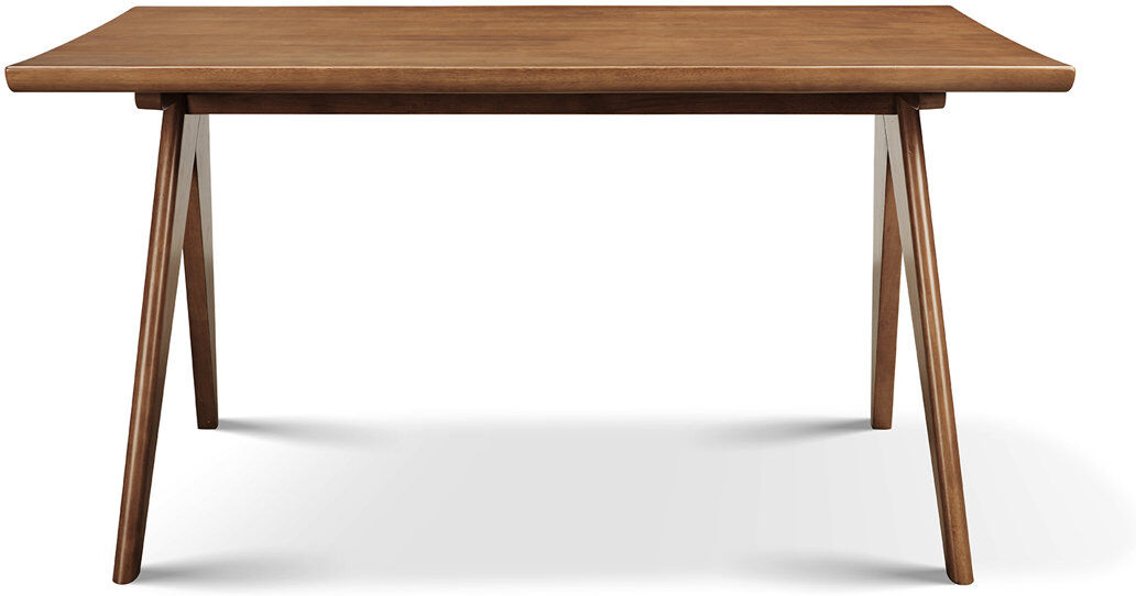 George Oliver Rubberwood Rectangular Solid Wood Top with Solid Wood Base Dining Table Brown