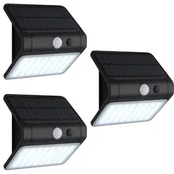 3x LED Solar Außenwandleuchte Wandlampe Bewegungsmelder Gartenleuchte H 11,8 cm