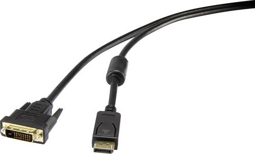 Renkforce DisplayPort / DVI Adapterkabel DisplayPort Stecker, DVI-D 24+1pol. Stecker 1.00m Schwarz RF-3301142schraubbar