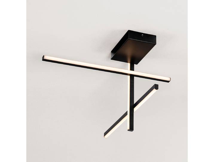 Plafonnier Anga 51 x 51 x 31cm Noir/Noir Matériau : Métal, Matière plastique Surface en métal : Laqué Type de matière synthétique : Verre