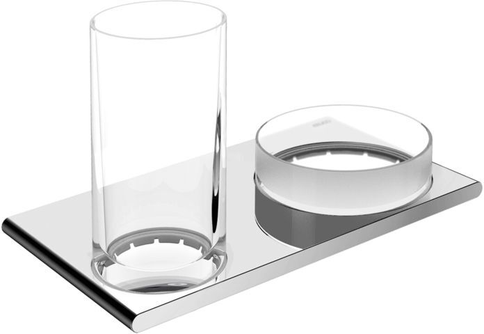 Keuco Edition 400 Doppelhalter 11554039000 Bronze gebürstet, für Glas und Ablageschale