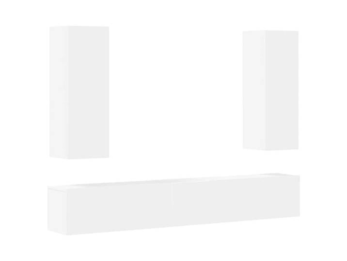 vidaXL TV-Schrank 5-tlg. TV-Schrank-Set Weiß Holzwerkstoff (5-St)