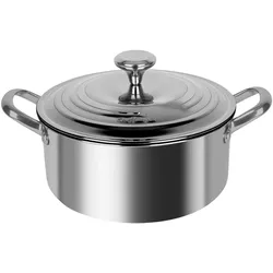 Cheffinger Edelstahl-Topf 24cm mit Metalldeckel, Pfanne + Kochtopf, Silber