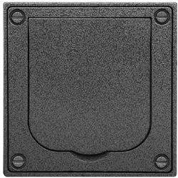 Busch-Jaeger Gehäuse Oberteil, für Datenanschlussgehäuse, aluminium, glänzend, Befestigung mit Schraube, mit Staubschutz, mit Klappdeckel