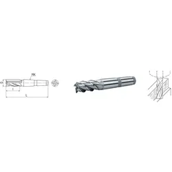 ELMAG HSS Co5-Schaftfräser mit Morsekegel DIN 845 MK4 - 73910
