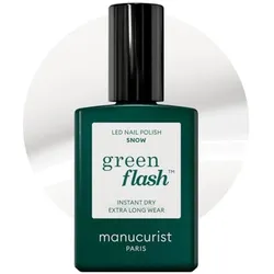 Manucurist, Nagellack, Green Flash Nagellack Snow (Weiss, Farblack, Gel-Effekt Nagellack, UV-Gel Lack)