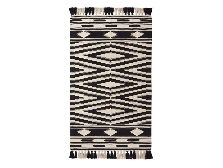 Tapis kilim en coton noir et blanc 120x170 cm