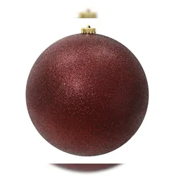 Christmas Decorations 1 Weihnachtskugel Kunststoff 20cm groß bruchsicher Christbaumkugel XXL Glitzer Weihnachtsbaumkugel Christbaumschmuck Weihnachtsdeko Ochsenblut
