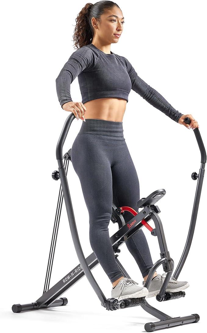 Row-N-Ride Kniebeugentrainer fürs Heimtraining | 3 Kniebeugentiefen, Bis zu 135 kg Belastbarkeit, Verstellbarer Sitz/Griff, Bis zu 5 Widerstandsstufen, Ganzkörpertraining