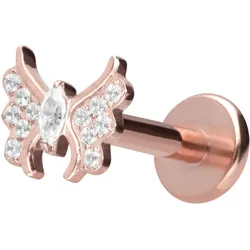 Titan Labret mit Innengewinde KRISTALLSCHMETTERLING