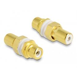 Delock 64141 64141 Cinch Audio Adapter [1x Cinch-Buchse - 1x Cinch-Buchse] Gold, Weiß