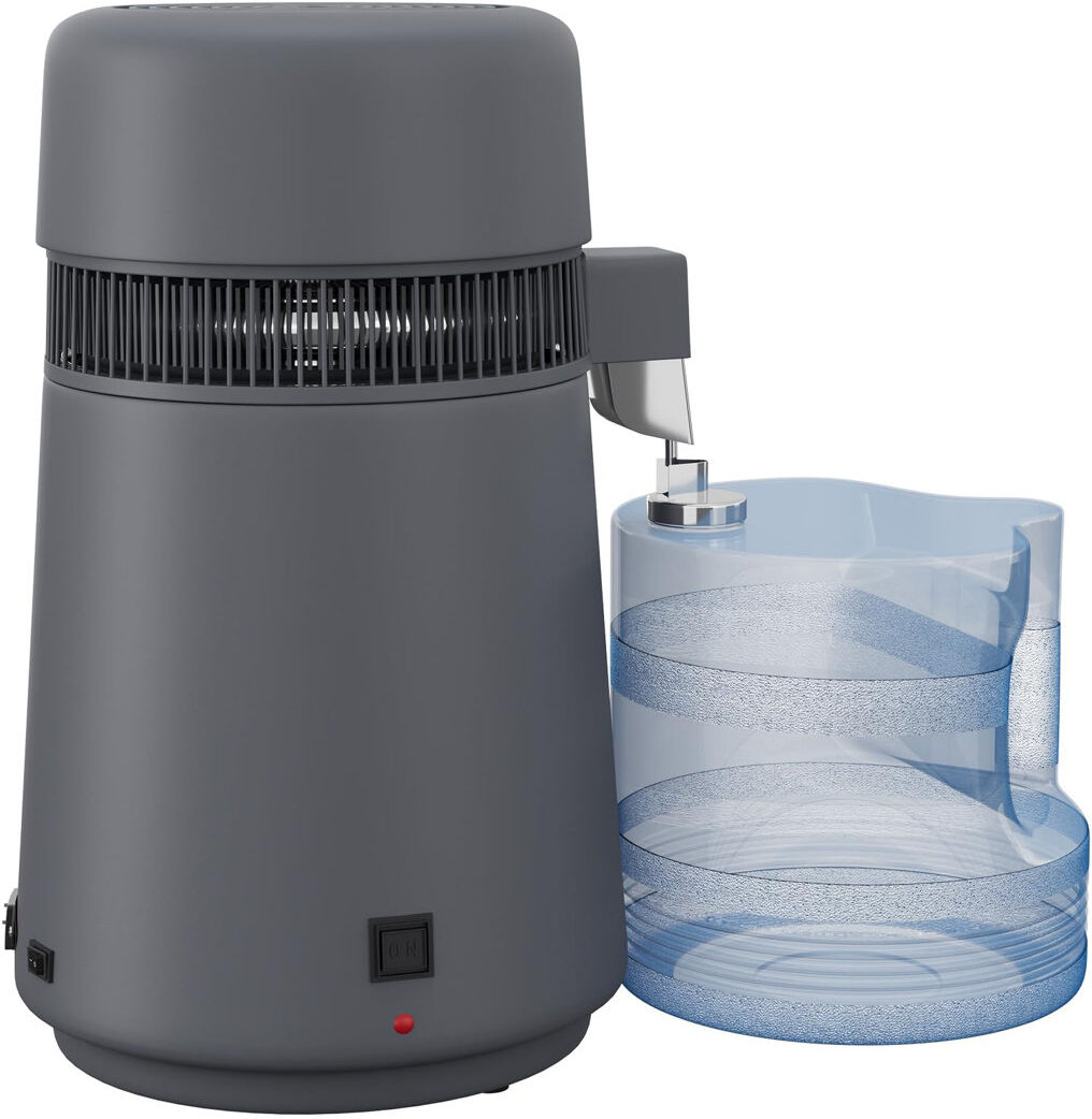 ZACOO Stainless Steel Countertop Water Distiller 4L (1 Gallon), 750W Distilled Water Maker for Home, Fast Purification, 750W - 4L 4L Metallic gray Plastic kettle 39.12cm H X 23.11cm W X 23.11cm D