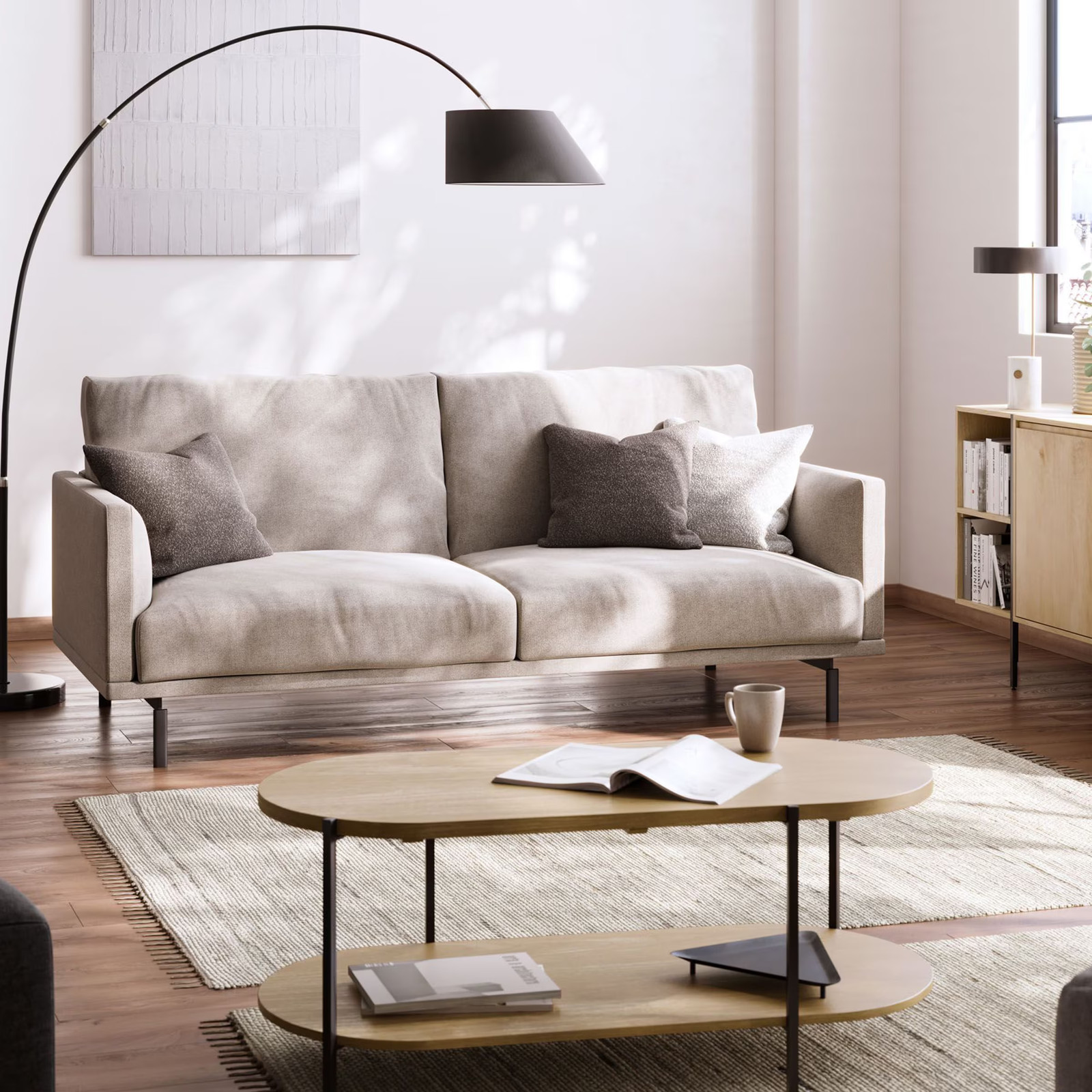 Kave Home Galene 3-zits Bank - Beige - Breedte: 174 cm