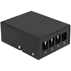 Delock Keystone Patchpanel 4 Port schwarz, Server Zubehör, Schwarz