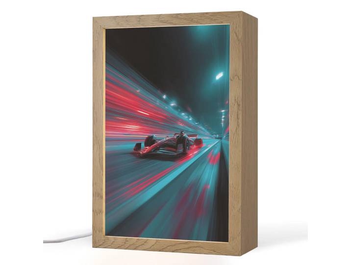 OnlyWow Nachttischlampe - Rennwagen - Rot - Geschwindigkeit - 20x30 cm, Türkis, Holzwerkstoff, Rechteckig, LED integriert, 20x30x8 cm, Lampen & Leuchten, Innenbeleuchtung, Nachtlicht