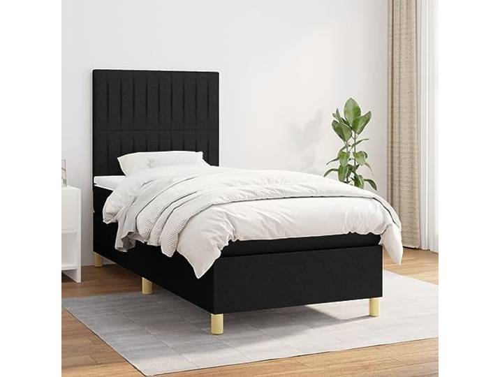 RJPLMFV Lattenrost und Matratze, Schwarz, 80 x 200 cm Atmungsaktiver Stoff, verstellbarer Kopf, Taschenfedern, mittlere Unterstützung