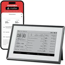 SwitchBot Wetterstation mit Ki Wettervorhersage, Wetterstation, Schwarz