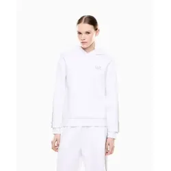 EA7 für Damen. 7W001151_AF12501 Weißer Natural Ventus Kapuzenpullover (XL), Lässig, Recyceltes Polyester