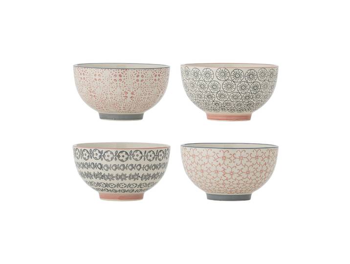 Lot de 4 bols Ø13,5 cm en grès multicolore Cécile