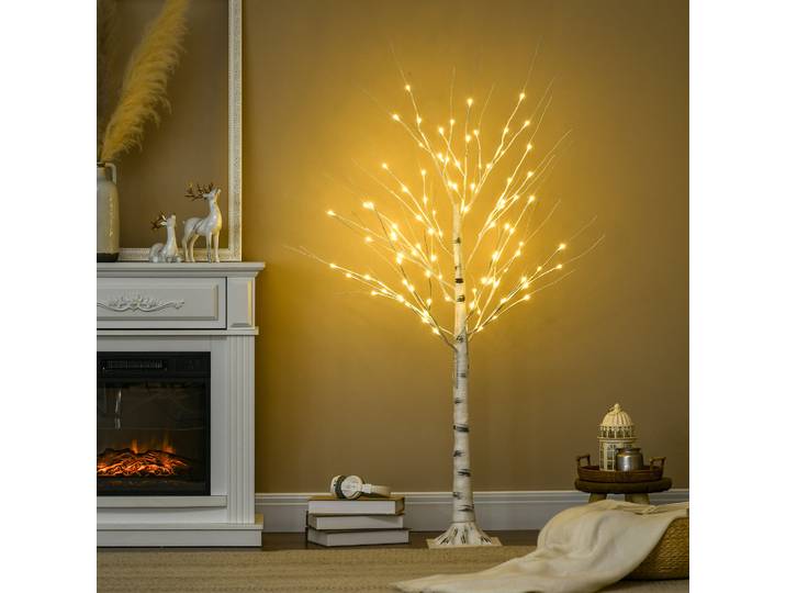 HOMCOM Arbre Lumineux LED 96 LEDs 150cm Blanc Chaud Intérieur Noël