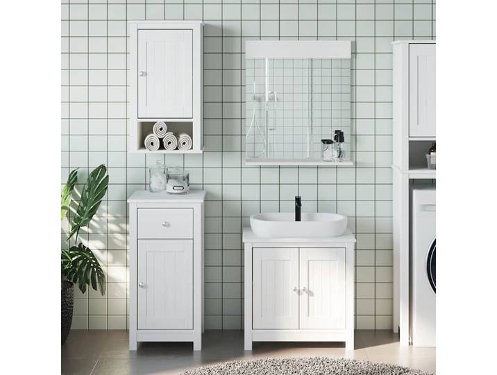vidaXL 3-tlg. Badmöbel-Set BERG Weiß Massivholz Kiefer