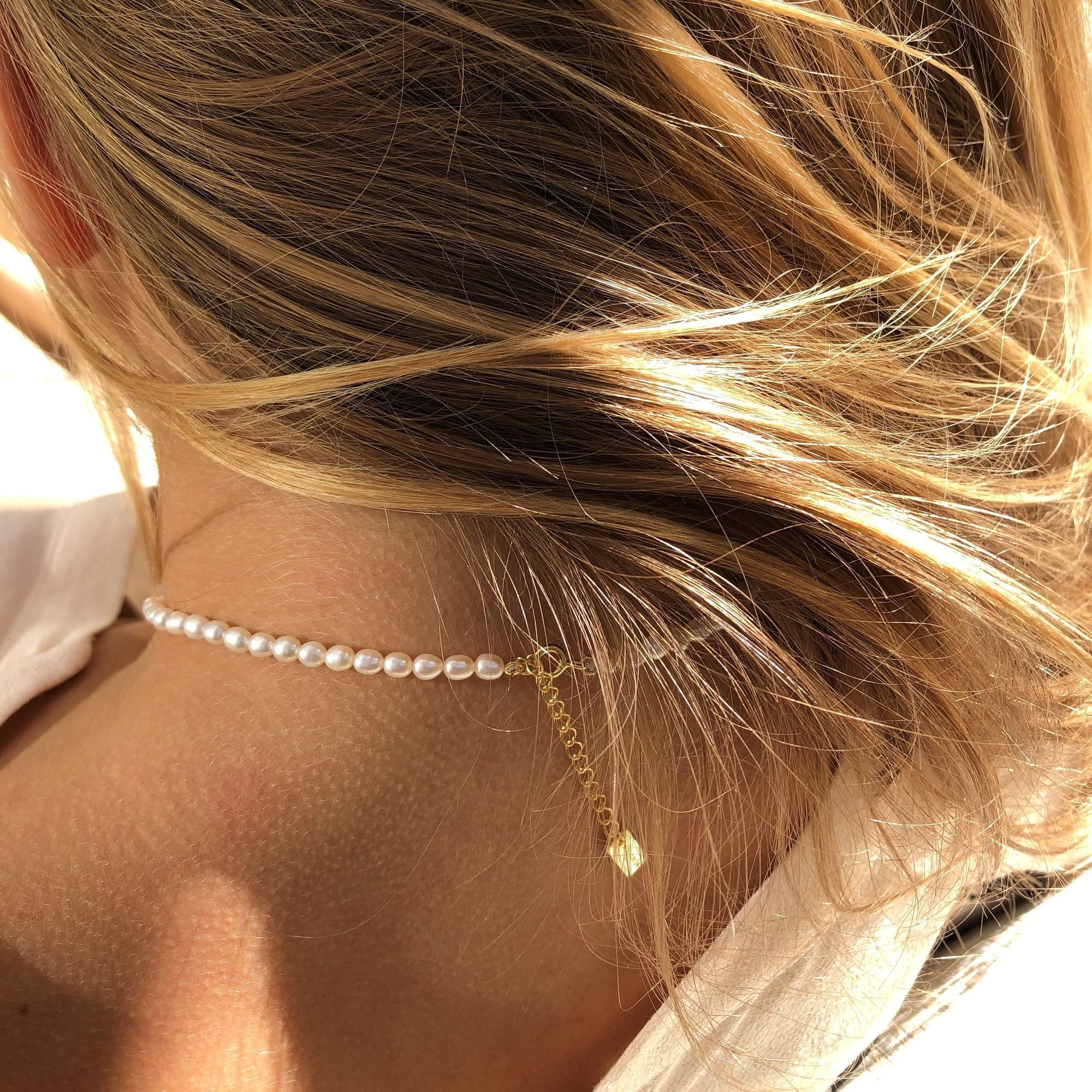 Perlenkette AILORIA "Halskette SANAKO", Damen, gold, Halsketten Perlenkette