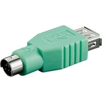 USB 2.0 Adapter, USB-A Buchse > Mini-DIN 6-Stecker (PS/2) grün
