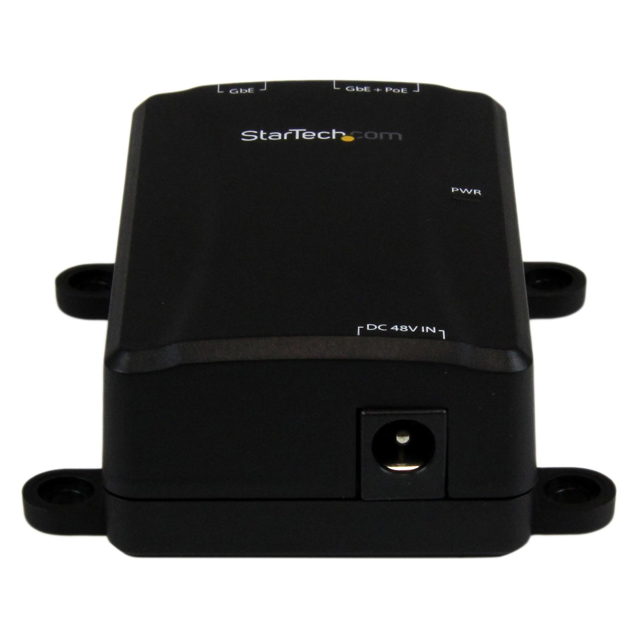 StarTech 1 Port Gigabit Midspan - PoE+ Injektor - 802.3at und 802.3af - wandmontierbarer Power over Ethern... (802.3af (PoE), 802.3at (PoE+), 30 W) (POEINJ1GW)